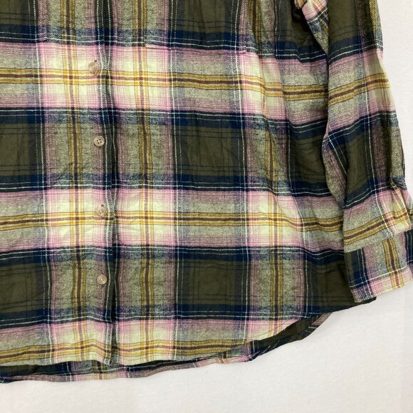 New Old Navy size XL the Boyfriend Shirt Cotton Flannel Relaxed Plaid Button Up - Picture 4 of 11